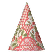 Pastel Rozen Bloemen Patchwork Patroon Feesthoedjes (Links)