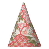 Pastel Rozen Bloemen Patchwork Patroon Feesthoedjes (Rechts)