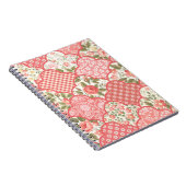 Pastel Rozen Bloemen Patchwork Patroon Notitieboek (Rechterzijde)