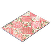 Pastel Rozen Bloemen Patchwork Patroon Notitieboek (Linkerzijde)