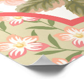 Pastel Rozen Bloemen Patchwork Patroon Poster (Hoek)