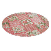 Pastel Rozen Bloemen Patchwork Patroon Snijplank (Hoek)