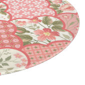 Pastel Rozen Bloemen Patchwork Patroon Snijplank (Hoek)