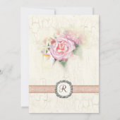 Pastel Rozen & Calla Lilies Bruiloft Uitnodiging (Achterkant)