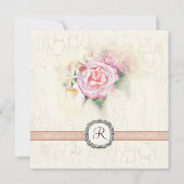 Pastel Rozen & Calla Lilies Bruiloft Uitnodiging (Achterkant)