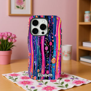 Pastel Rozen en strepen iPhone 16 Pro Hoesje