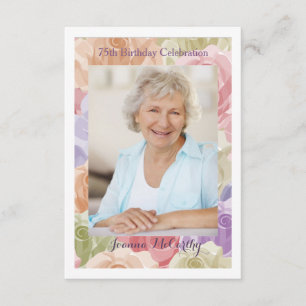 Pastel Rozen Foto (Verticaal) Uitnodiging