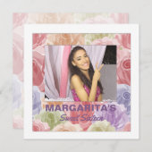 Pastel Rozen Fotouitnodiging Kaart (Voorkant / Achterkant)