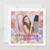 Pastel Rozen Fotouitnodiging Kaart (Voorkant)