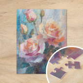 Pastel Rozen Moderne Abstracte Bloemenkunst Legpuzzel
