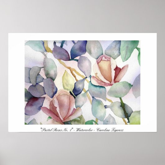 Pastel Rozen nr. 1 - Caroline Tigeress Poster (Voorkant)