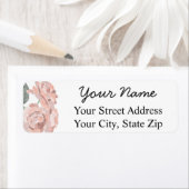 Pastel Rozen Retour Adreslabels Etiket (Insitu)