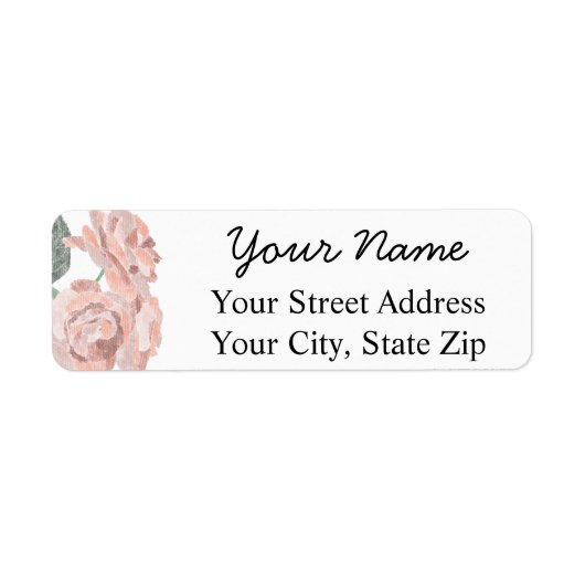 Pastel Rozen Retour Adreslabels Etiket (Voorkant)