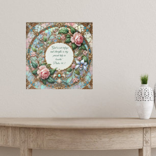 Pastel Rozentuin Aanpasbare Bijbelverzen Poster