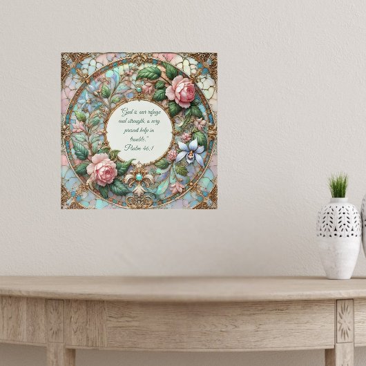 Pastel Rozentuin Aanpasbare Bijbelverzen Poster