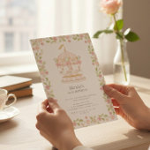 Pastel Rozentuin Draaimolen Verjaardagsfeest Kaart