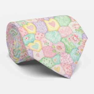 Pastel Rozentuin Patroon Stropdas