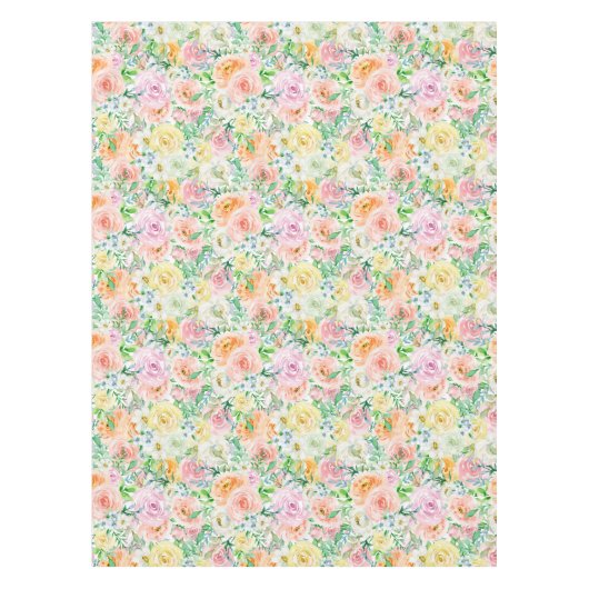 Pastel rozentuin tafelkleed (Voorkant)