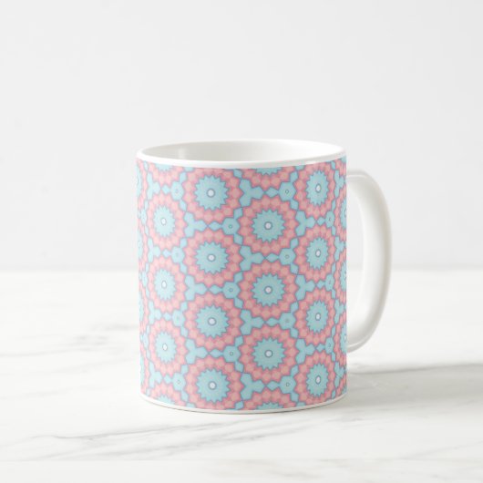Pastel Rozet Geometrie Koffiemok (Voorkant rechts)