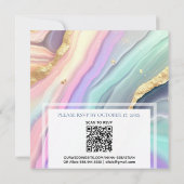 *~* PASTEL RSVP QR AGATE AR66 Gouden Bruiloft Kaart (Achterkant)