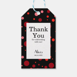 Pastel Ruby Cranberry Polka Dot Black Dank u Cadeaulabel