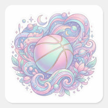 Pastel Ruimte Basketbal Aesthetic Sticker