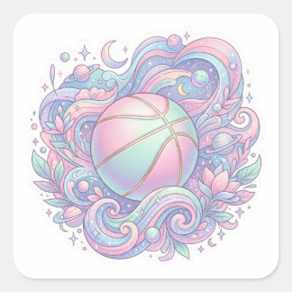 Pastel Ruimte Basketbal Aesthetic Sticker
