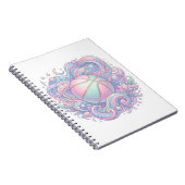 Pastel Ruimte Basketbal Aesthetic Sticker Notitieboek (Rechterzijde)