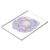 Pastel Ruimte Basketbal Aesthetic Sticker Notitieboek (Linkerzijde)