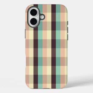 Pastel ruitpatroon in horizontale strepen iPhone 16 plus hoesje