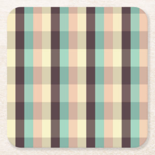 Pastel ruitpatroon in horizontale strepen kartonnen onderzetters