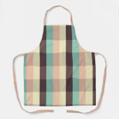 Pastel ruitpatroon in horizontale strepen schort (Voorkant)