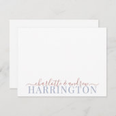 Pastel Rust Blue Grey Notitiekaartje (Voorkant / Achterkant)