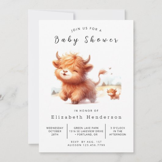 Pastel Rustic Barn Koe Baby shower Kaart (Voorkant)
