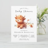 Pastel Rustic Barn Koe Baby shower Kaart (Staand voorkant)