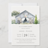 Pastel Rustic Barnyard Boerderij Theme Wedding Inv Bedankkaart (Voorkant)