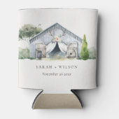 Pastel Rustic Dusky Barnyard Boerderij Theme Wedde Blikjeskoeler (Voorkant)