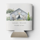 Pastel Rustic Dusky Barnyard Boerderij Theme Wedde Blikjeskoeler (Achterkant)