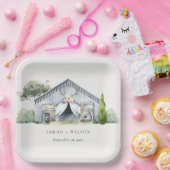 Pastel Rustic Dusky Barnyard Boerderij Theme Wedde Papieren Bordje (Feest)