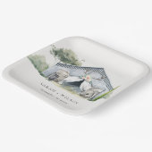 Pastel Rustic Dusky Barnyard Boerderij Theme Wedde Papieren Bordje (Gebogen)