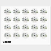 Pastel Rustic Dusky Barnyard Boerderij Theme Wedde Ronde Sticker (Vel)