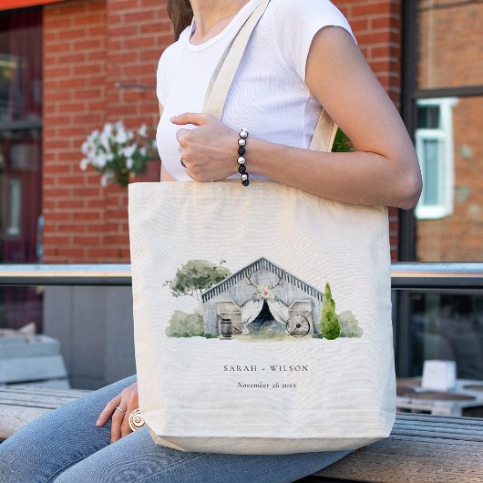 Pastel Rustic Dusky Barnyard Boerderij Theme Wedde Tote Bag