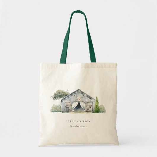 Pastel Rustic Dusky Barnyard Boerderij Theme Wedde Tote Bag (Voorkant)