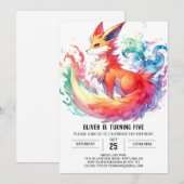 Pastel Rustic Fox Verjaardag Kaart (Voorkant / Achterkant)