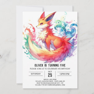 Pastel Rustic Fox Verjaardag Kaart