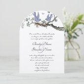 Pastel Rustic Grove Lavender  Birds Wedding Kaart (Staand voorkant)