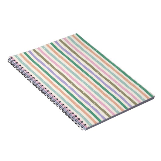 Pastel Rustic Striped Notitieboek (Rechterzijde)