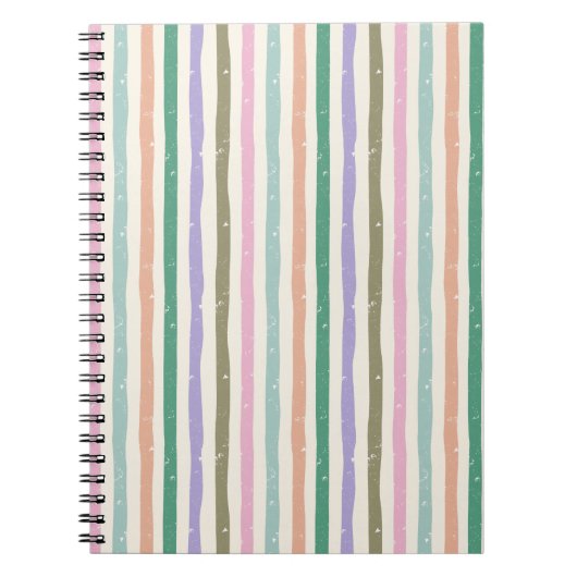 Pastel Rustic Striped Notitieboek (Voorkant)