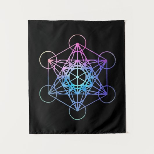 Pastel Sacred Geometry Pattern Wandkleed (Voorkant)