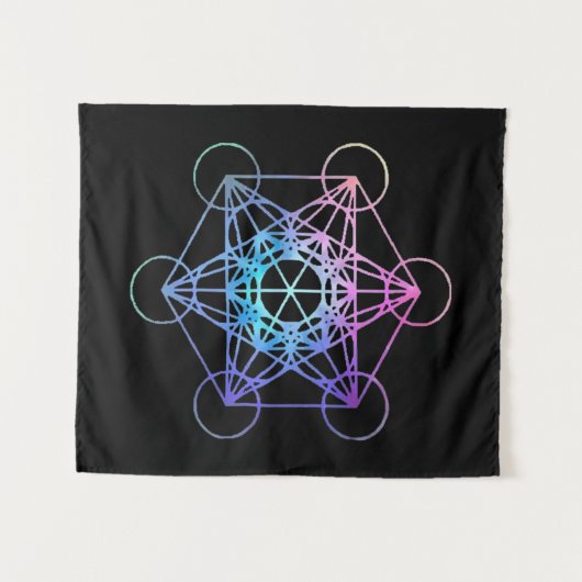 Pastel Sacred Geometry Pattern Wandkleed (Voorkant (horizontaal))